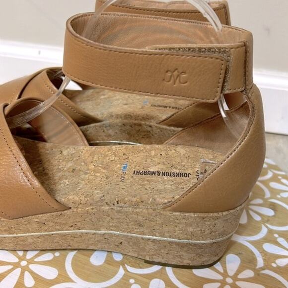 NWT Johnston and Murphy tan calfskin Gigi Cross-Band Sandal - Picture 7 of 11